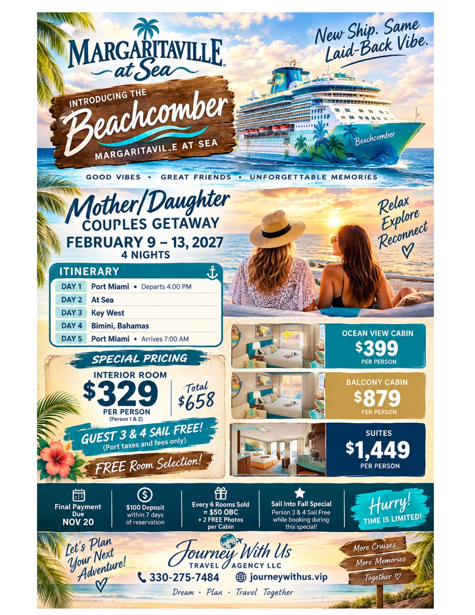 Margaritaville At Sea Mother Daughter Cruise for February 2027 offer
